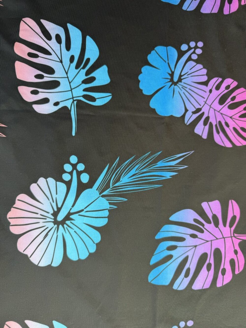 Tomboyx Tank Top Black with floral Hawaiian Flower Leaf Pattern. Size women's L - Picture 3 of 7